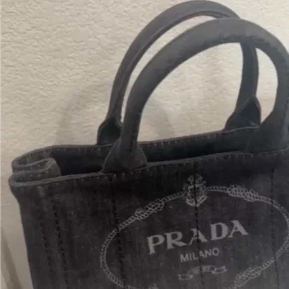 Prada Black Denim Tote Bag - Picture 2 of 16